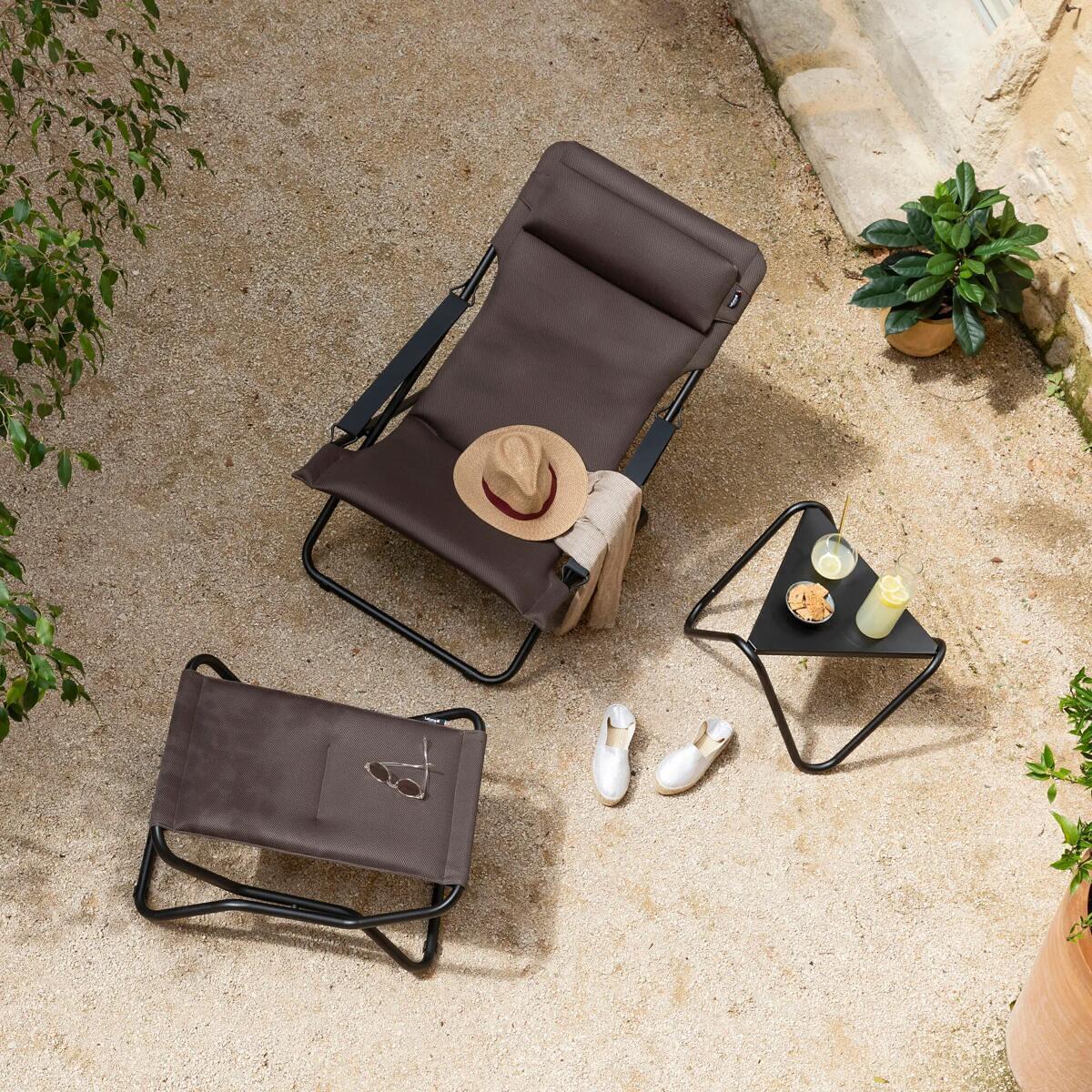 Sidebord Vogue trekantet stablebar 57x57 cm aluminium - Lafuma bakside