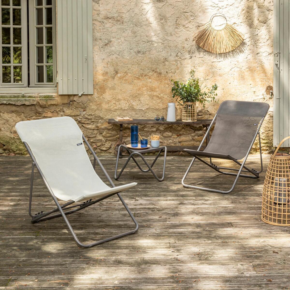 Nærbilde av Sidebord Vogue trekantet stablebar 57x57 cm aluminium - Lafuma