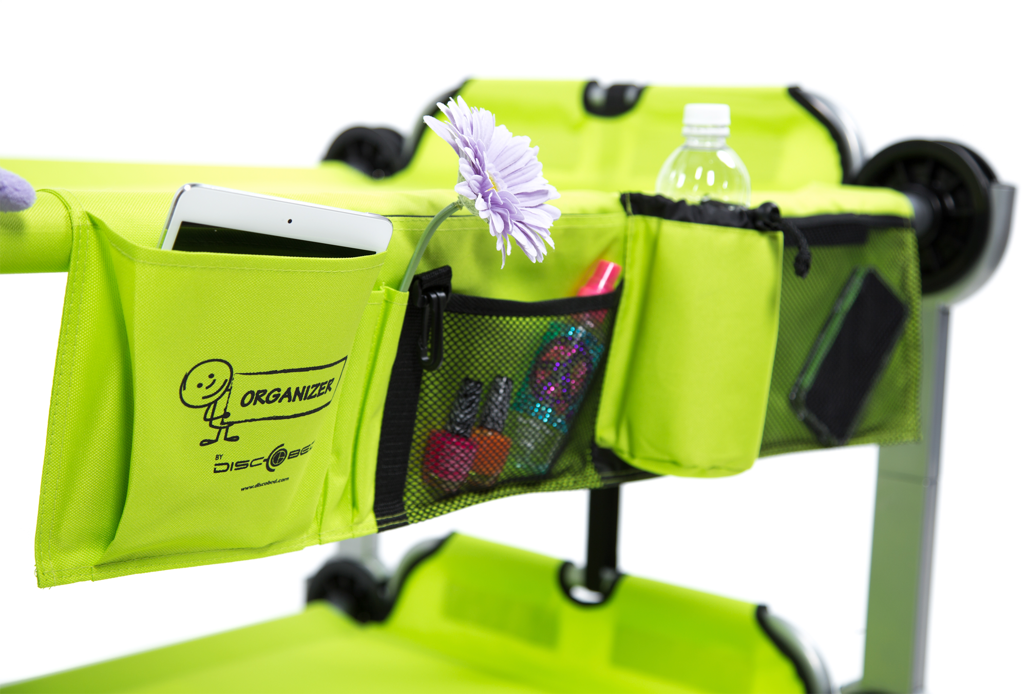 Sidelomme organiser for Kid-O-Bed feltseng 79x27 cm grønn forfra