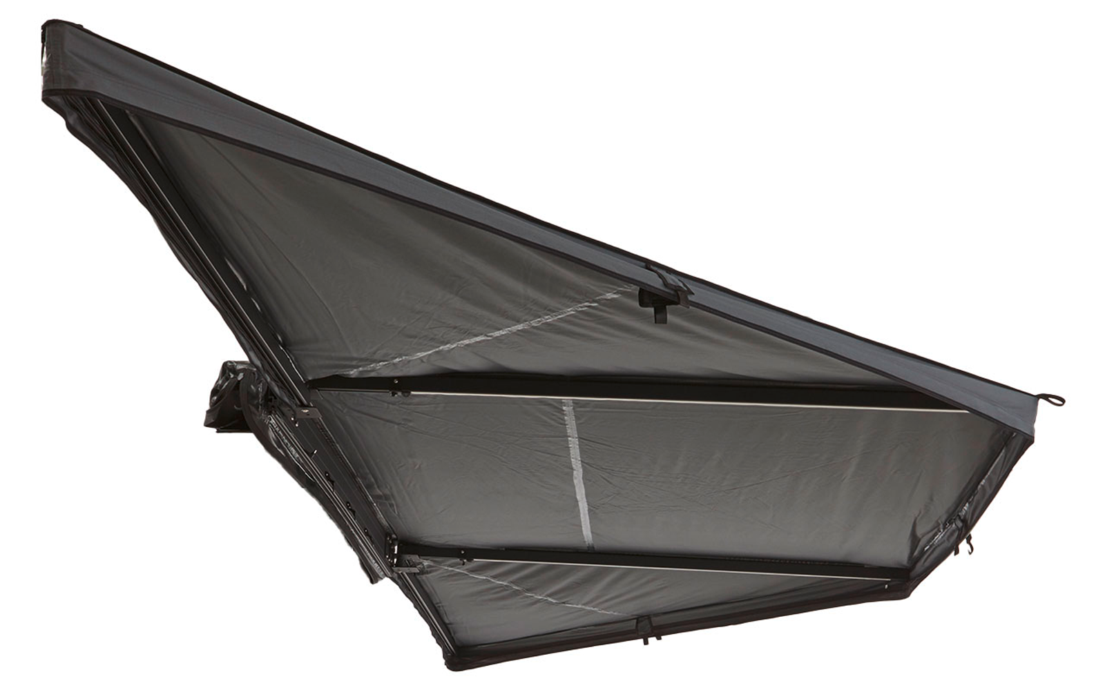 Innebygget LED-belysning på Sidemarkise Leaf 180° 200 cm polyester-ripstop grå