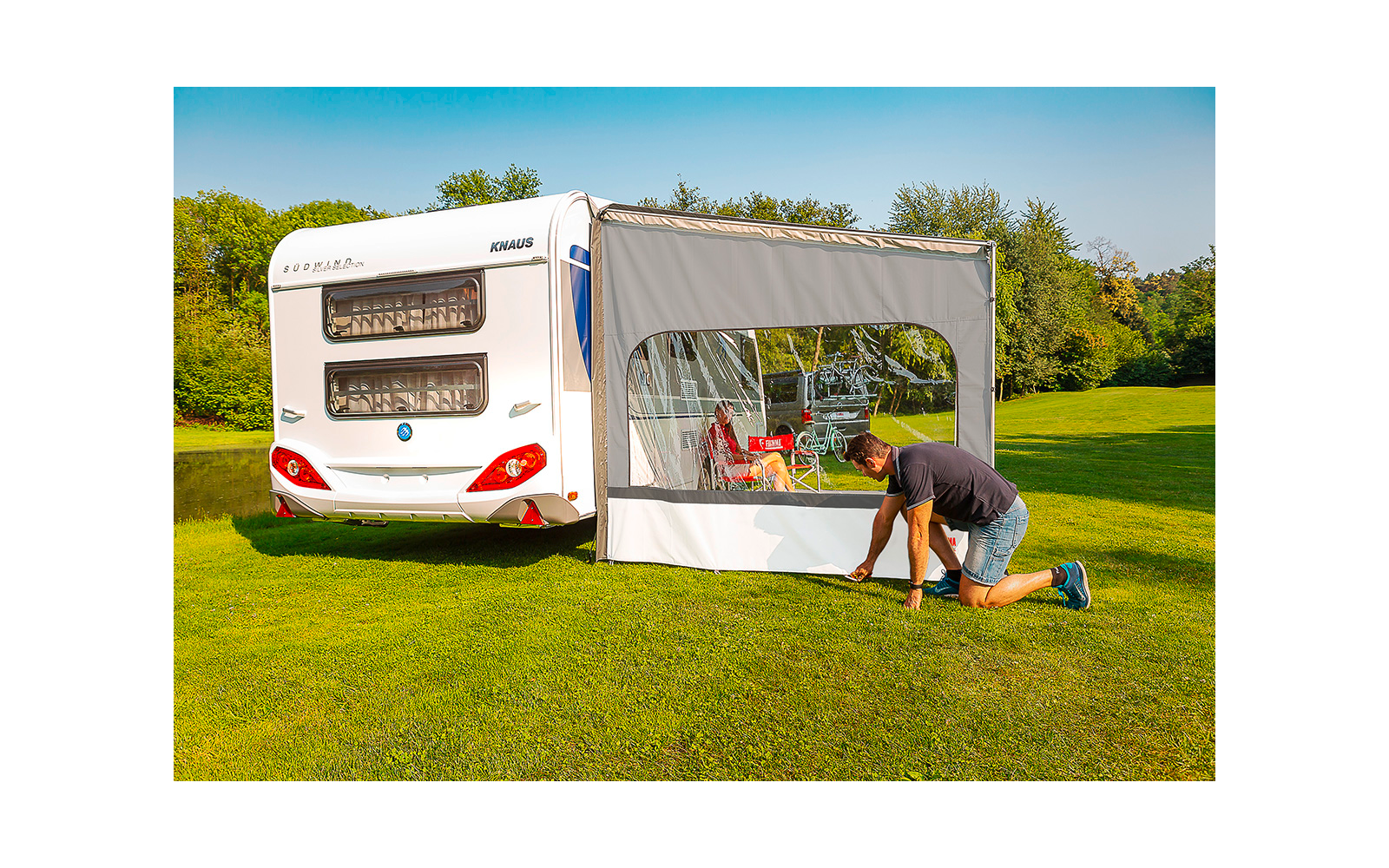 Sidevegg Caravanstore XL vannavvisende 240 cm - Fiamma detalj av materiale