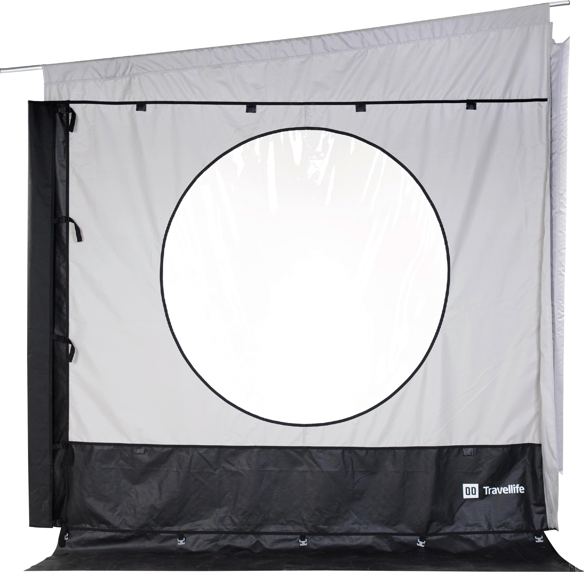Sidevegg for markise Scala, polyester, høyde 225-244 cm - Travellife forfra