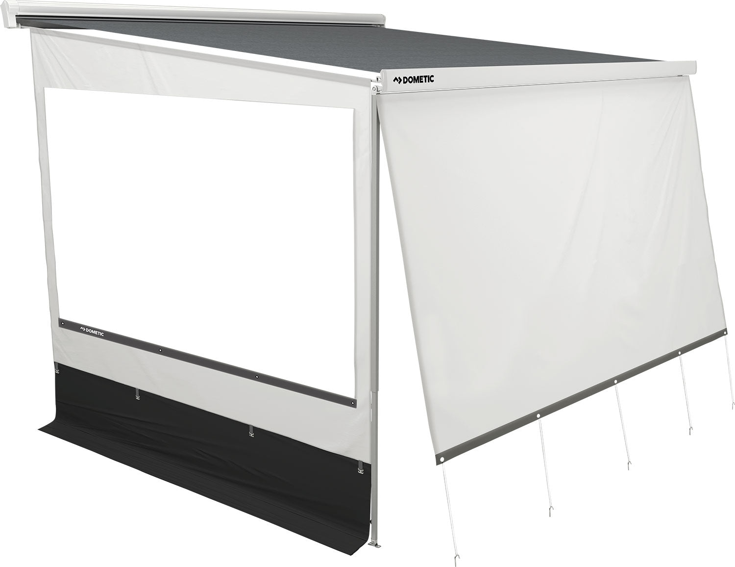 Sidevegg Rainprotect med panoramavindu for markise 250 cm fra Dometic, forfra