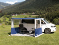Sidevegg-sett Sunny Van Roof Sidewall 200x240 cm, blå montert på campingvogn