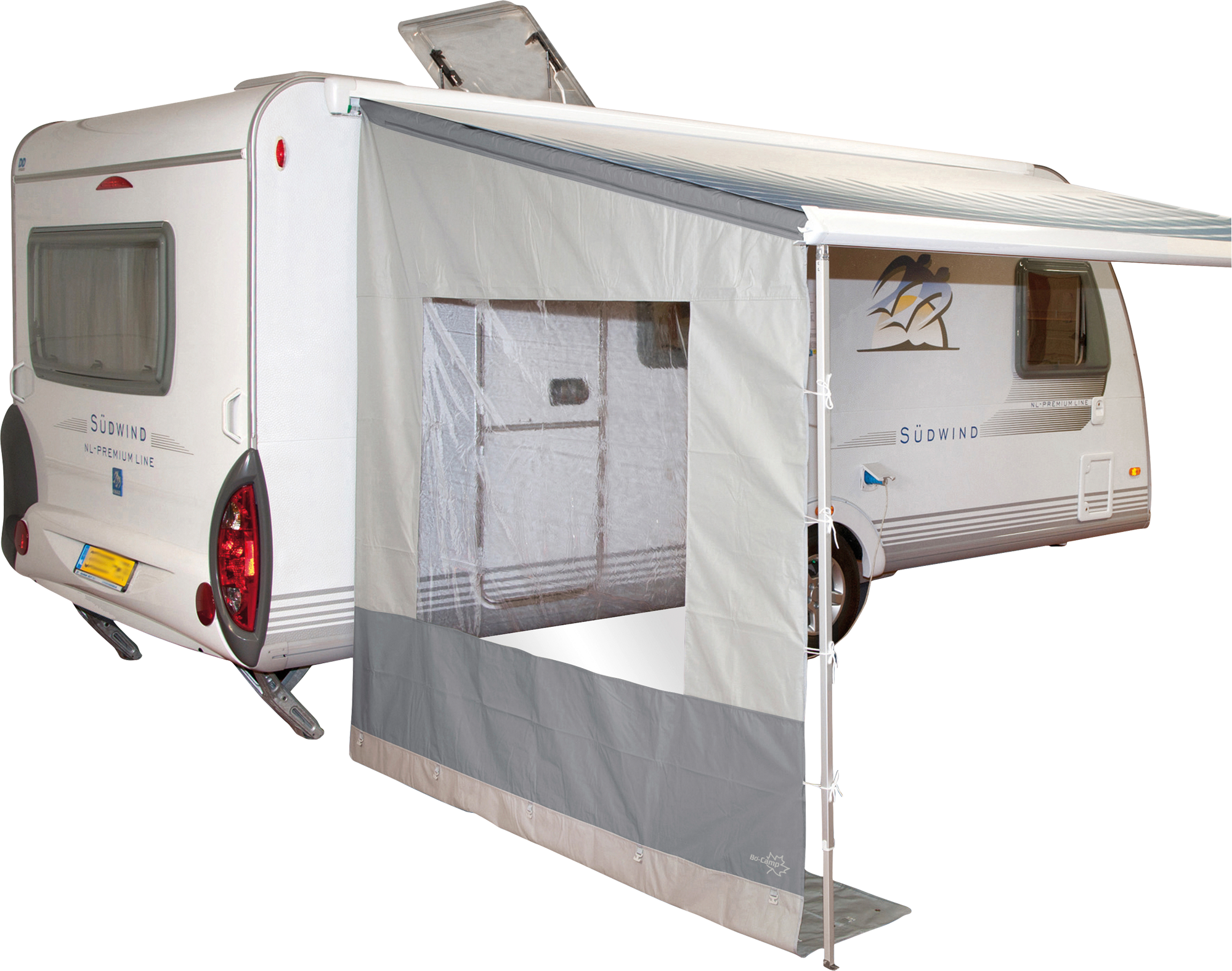 Sidevegg universal med vindu for fortelt 220-290 cm - Bo-Camp forfra