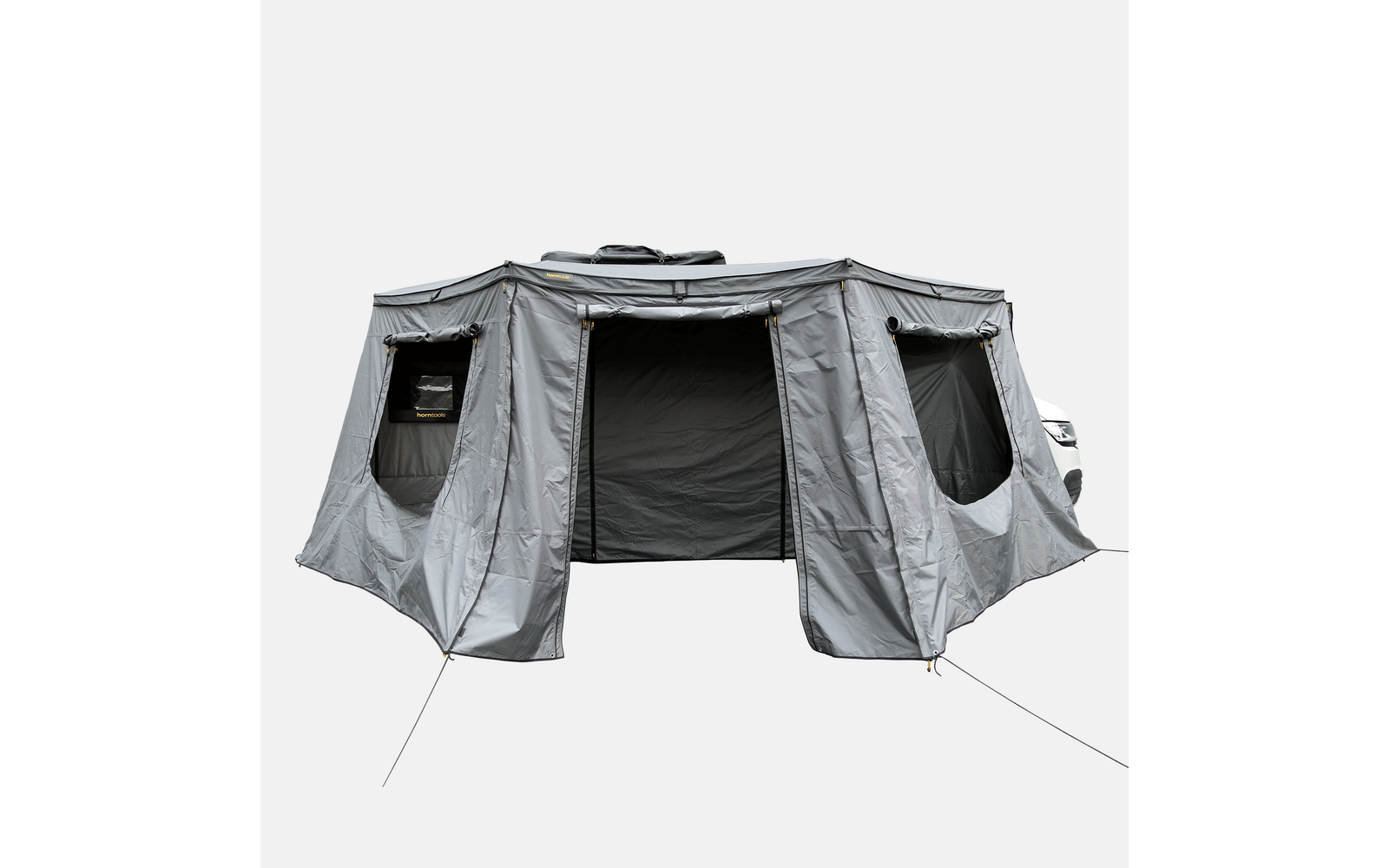 Montert Sidevegger med myggnett for Horizon 180° markise 2,5 m på campingplass