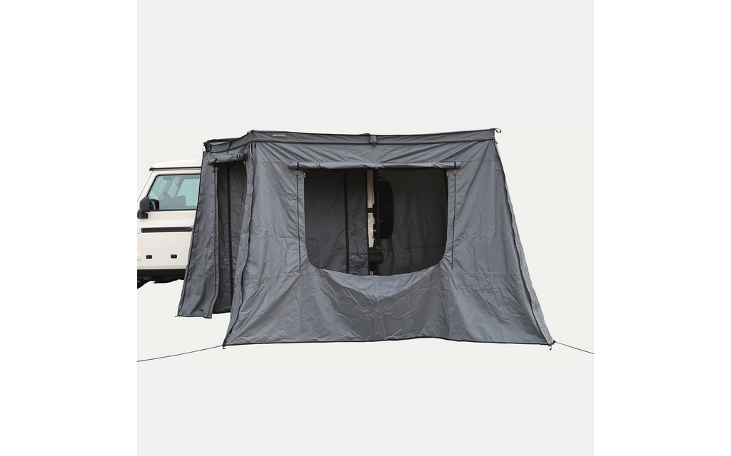 Monterte Sidevegger for Horizon 270° markise på campingplass