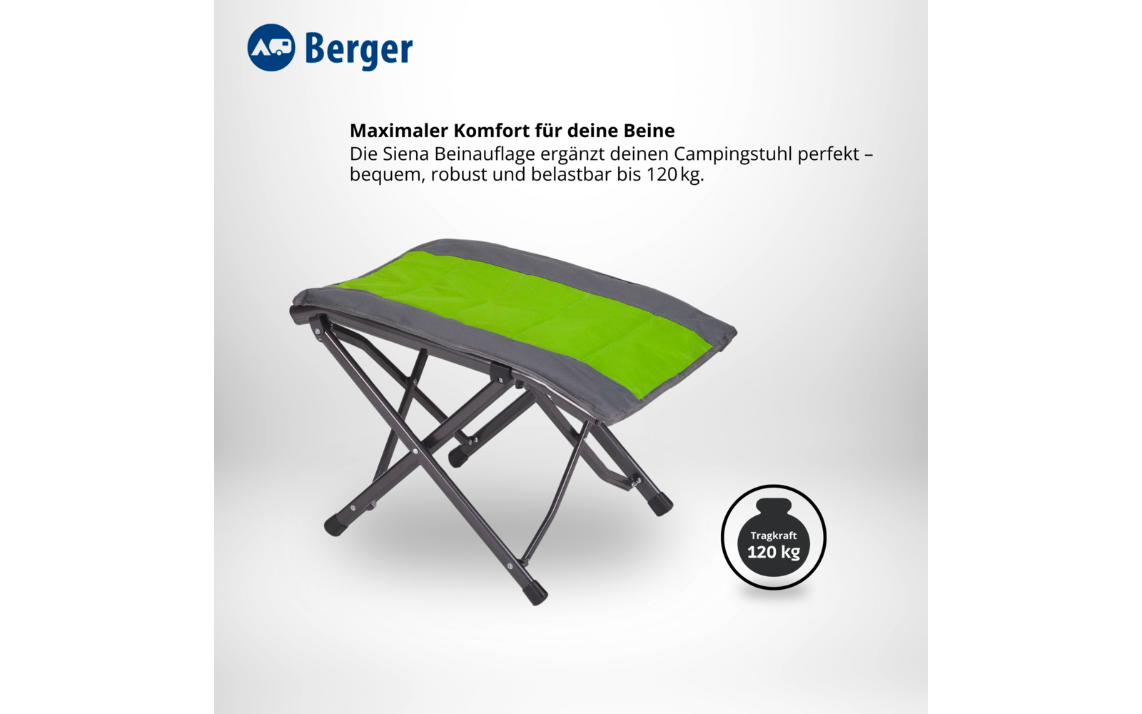 Siena sammenleggbar benstøtte grønn 64x47 cm montert på stol
