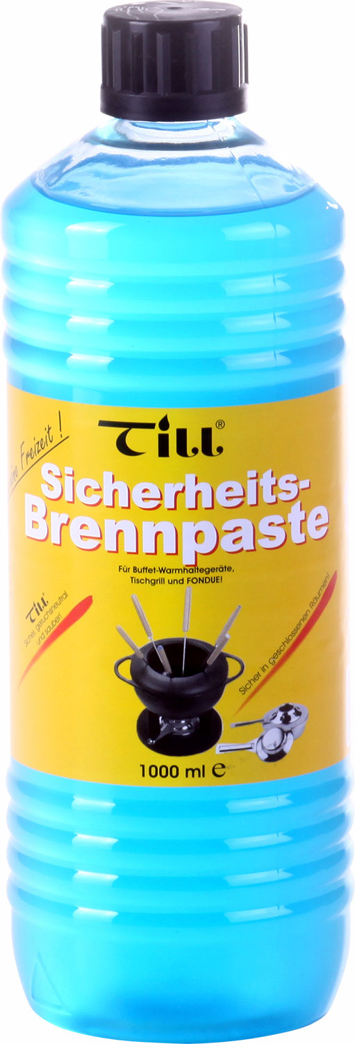 Sikkerhets brennpasta 1 liter etanolbasert for kullgrill - Till blå emballasje