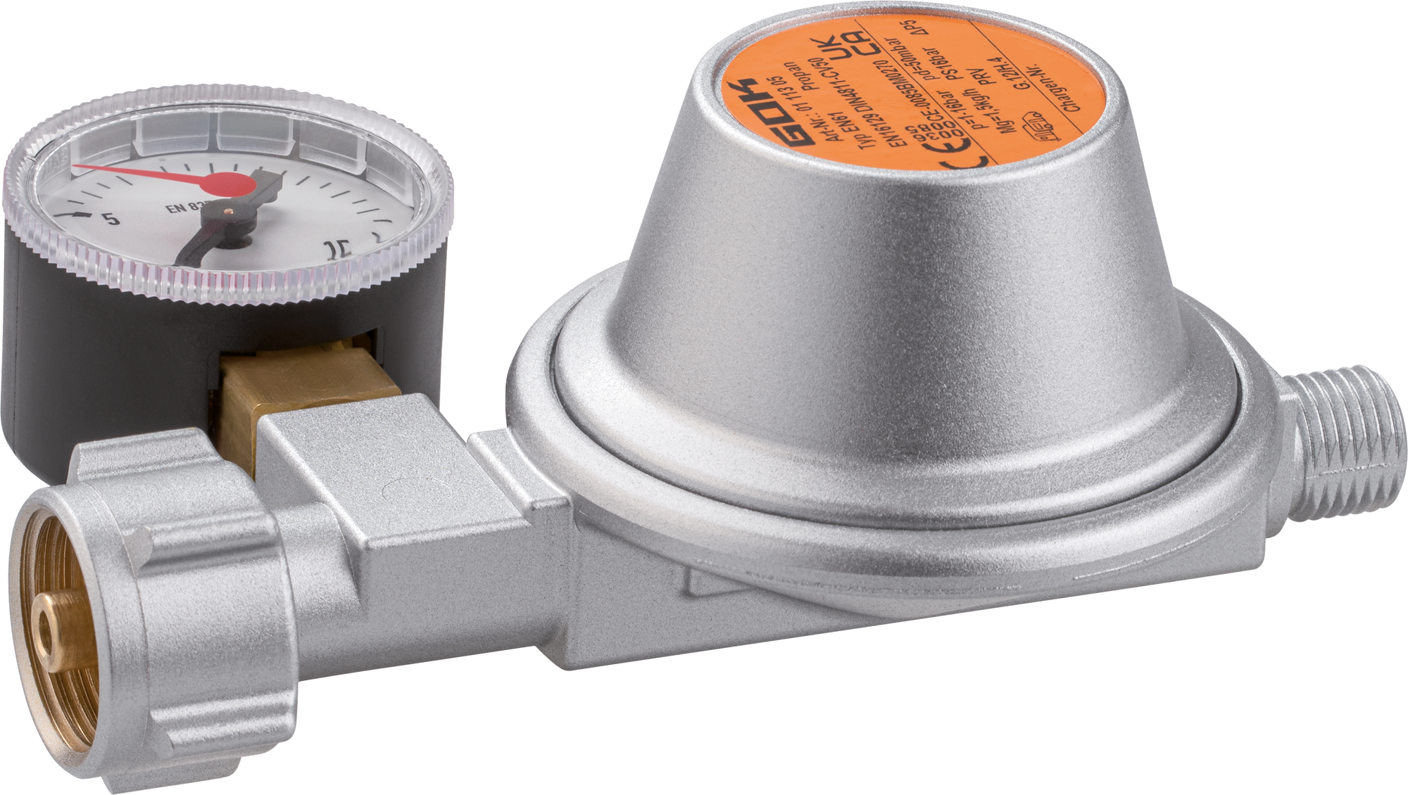 Sikkerhetsregulator 50 mbar 1,5 kg/t med manometer - GOK for gassregulering