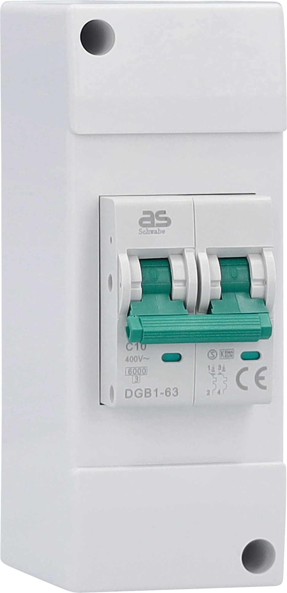 Sikringsautomat C10A 230V 10A topolet for campingvogn forfra