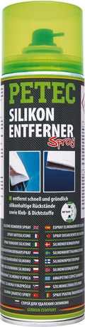 Silikonfjerner spray for lakk, metall og glass 500 ml - Petec i bruk