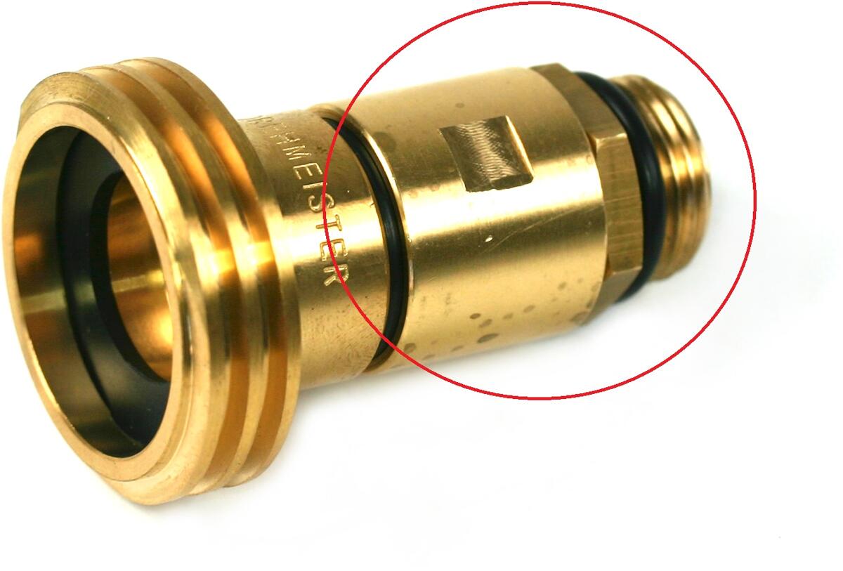 Sinterfilter for LPG-tankadapter W21,8x1/14, 38,5 mm - DREHMEISTER nærbilde av filter