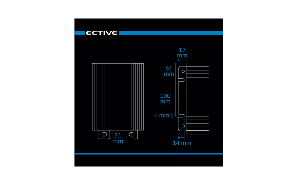 Sinusvekselretter CSI PRO 1000 W 12V med lader med vifte