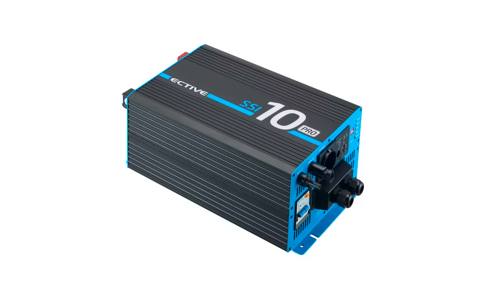 Detalj av tilkoblinger på Sinusvekselretter SSI Pro 1000W med lader og solregulator