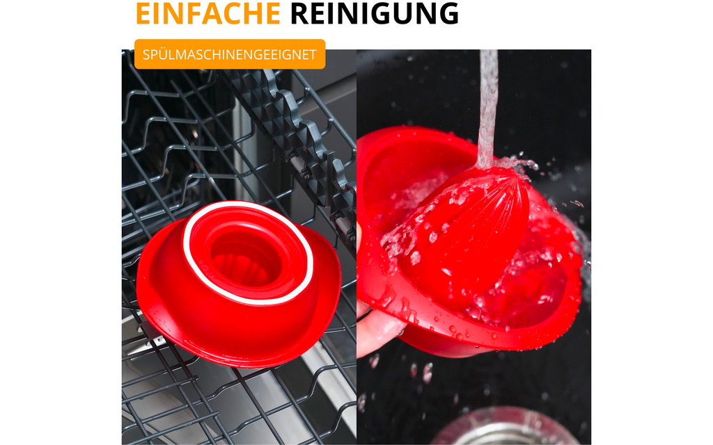 Sitrus- og appelsipresse Limetta 350 ml rød i maskinoppvask