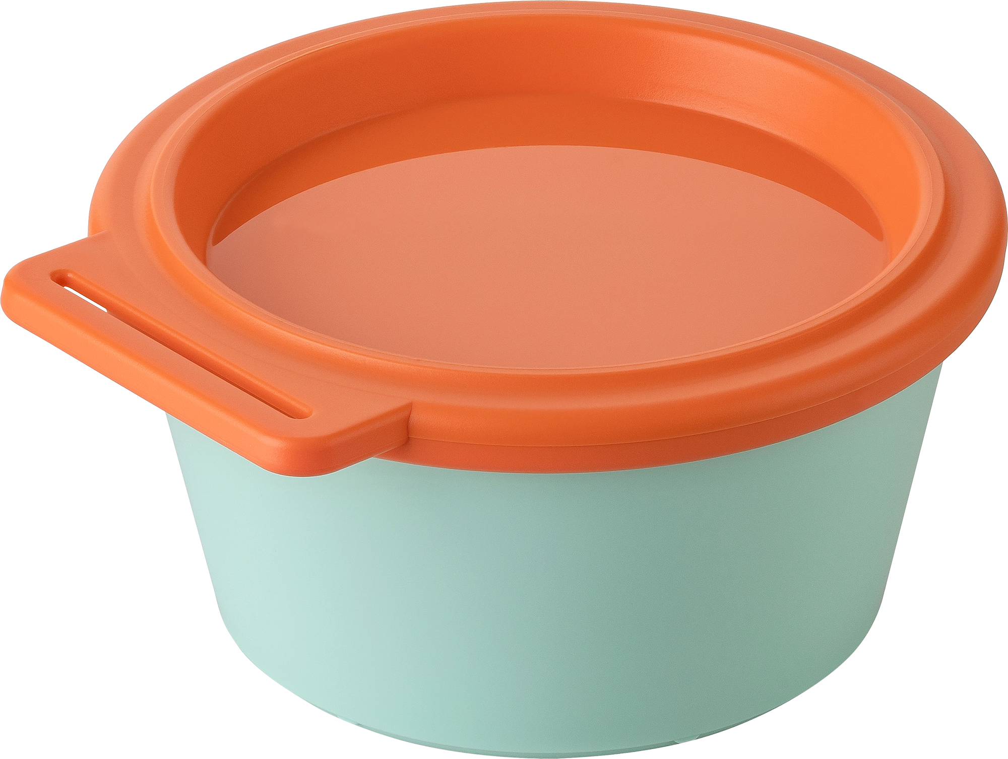 Skål Nora Box med lokk 250 ml sweet green/strong coral fra Koziol sett forfra