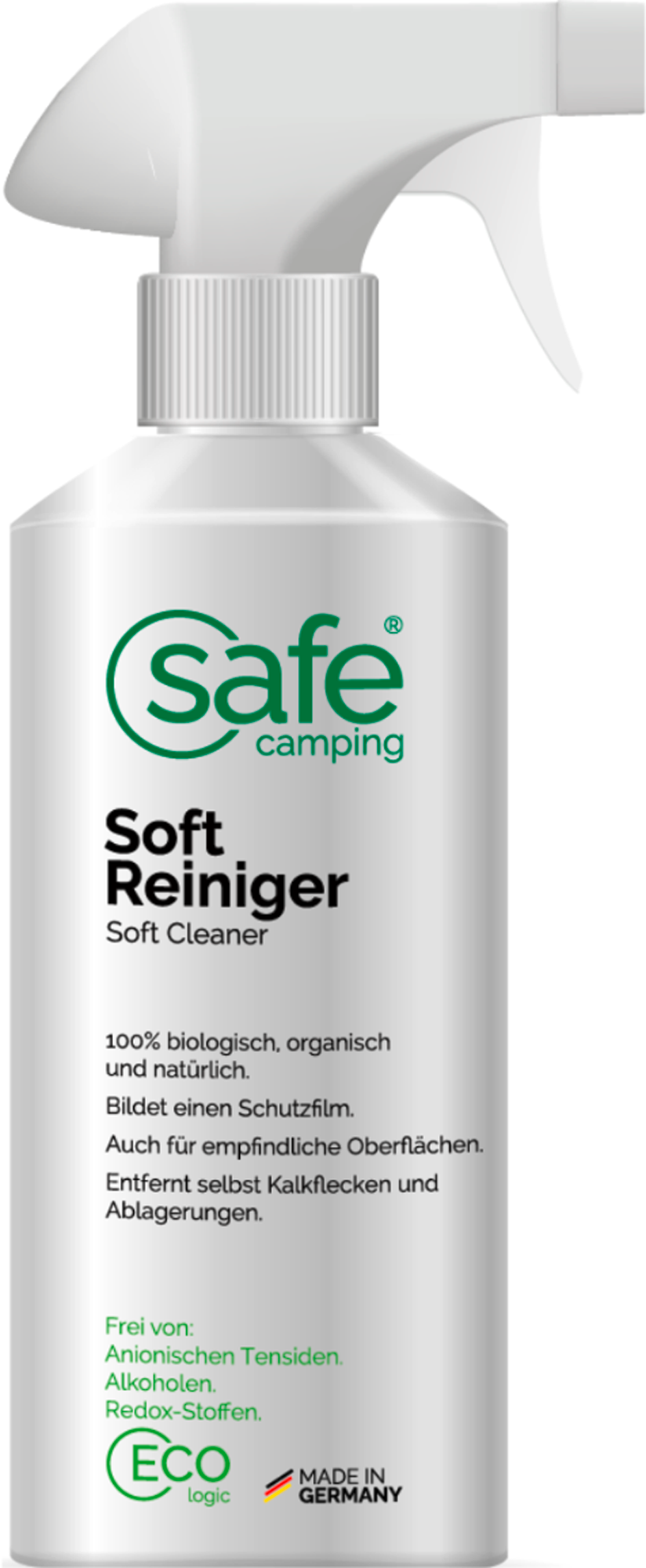 Skånsom overflaterens for sensitive flater 500 ml - Safe Camping forfra