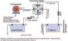 Skillerele 12V/70A for to batterier - CBE Electronics detalj
