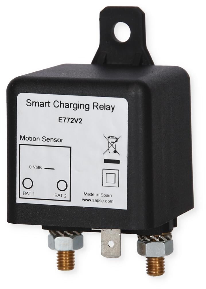 Skillerelé 12V 120A for starter- og bordbatteri - Smart E772V2 forfra