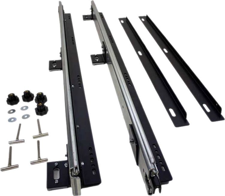 Skinner for heckBOXX DIY Starter utdragssystem T5/T6 21 kg montert i bil