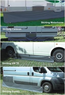 Skirting vindskjørt for Privacy Room, opptil 550 cm montert på campingvogn
