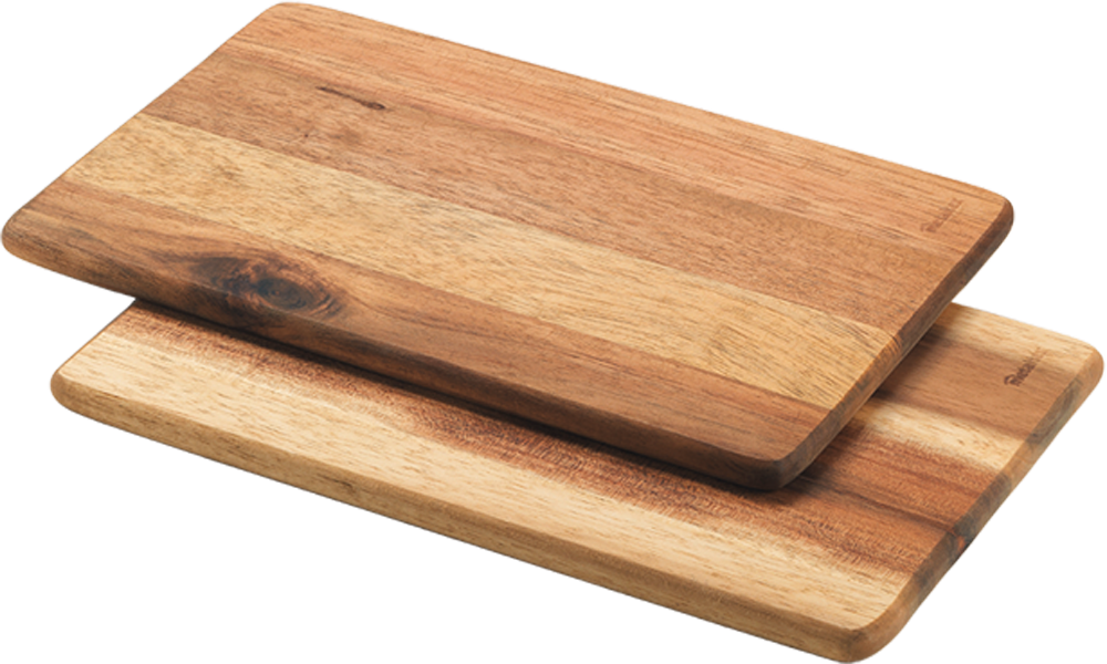 Skjærebrett 2er-sett i akasietre 23x15 cm Metaltex forfra