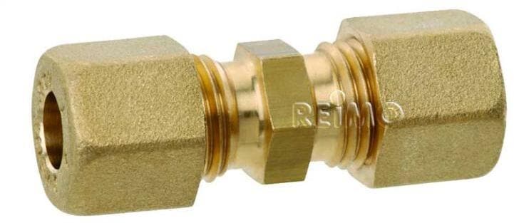 Skjæreringkobling rett 8 mm messing EN ISO 8434-1 - GOK forfra