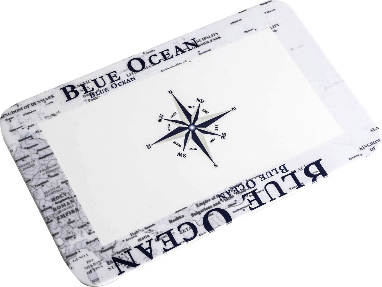 Skjærebrett Blue Ocean melamin 23,5x14,5 cm hvit forfra