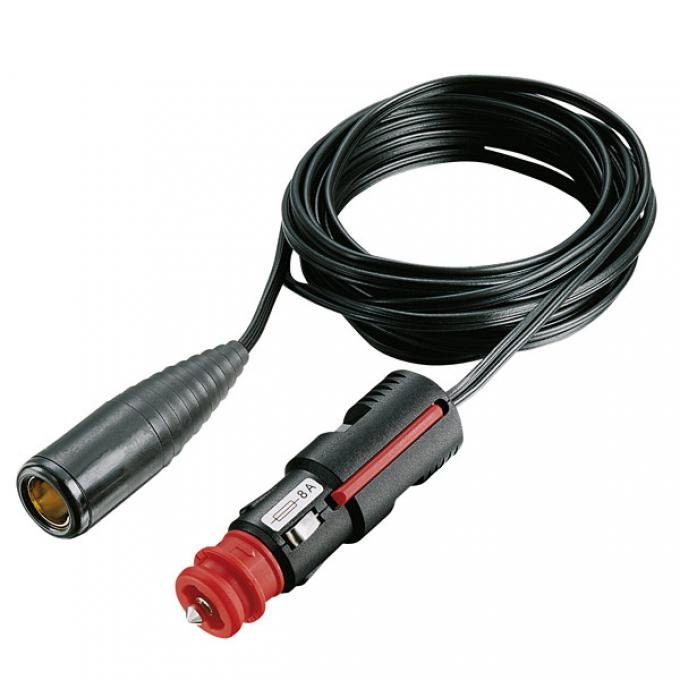 Skjøtekabel 400 cm for 12/24V norm- og universalplugg 8A - ProCar forlenget kabel med sikring