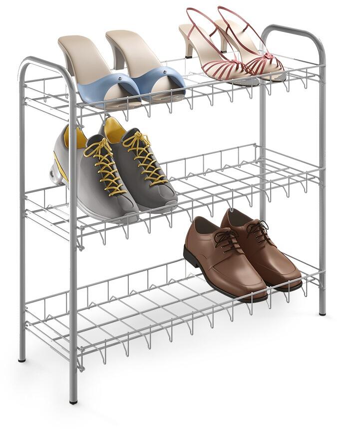 Skohylle med 3 etasjer, 64x23x59 cm fra Metaltex bakside