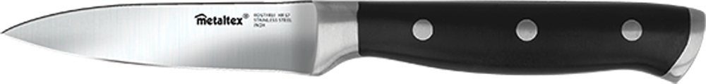Skrellekniv Magnifica Line rustfritt stål 20 cm Metaltex forfra
