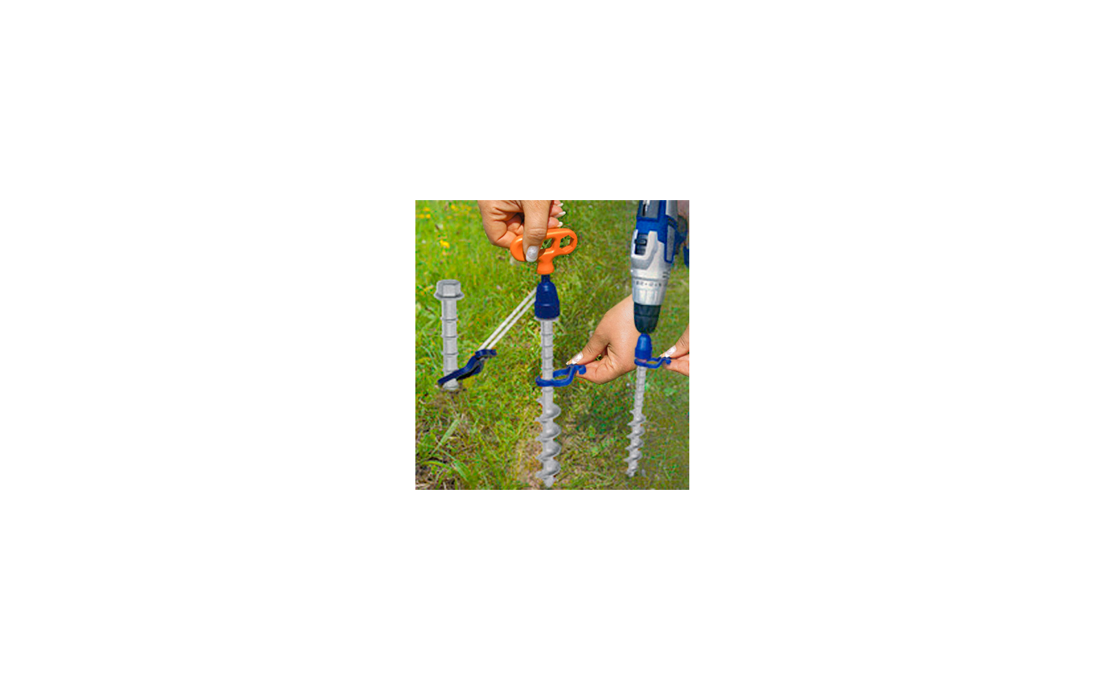 Skruplugger aluminium 31 cm for blandede underlag 2-pack detalj