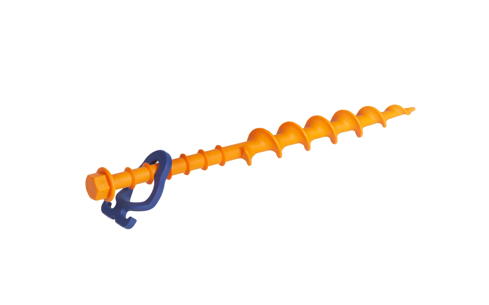 Nærbilde av gjengene på Skruplugger Long (L) 31 cm for myk grunn, 2-pakning - Peggy Peg