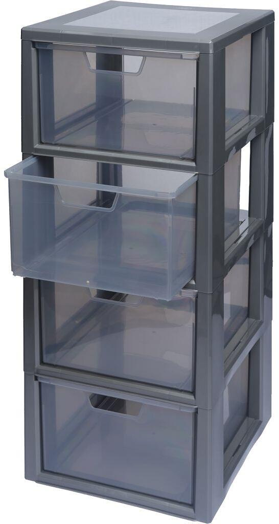 Skuffinnsats for campingskap 4 skuffer PVC 35x35x77,5 cm foran