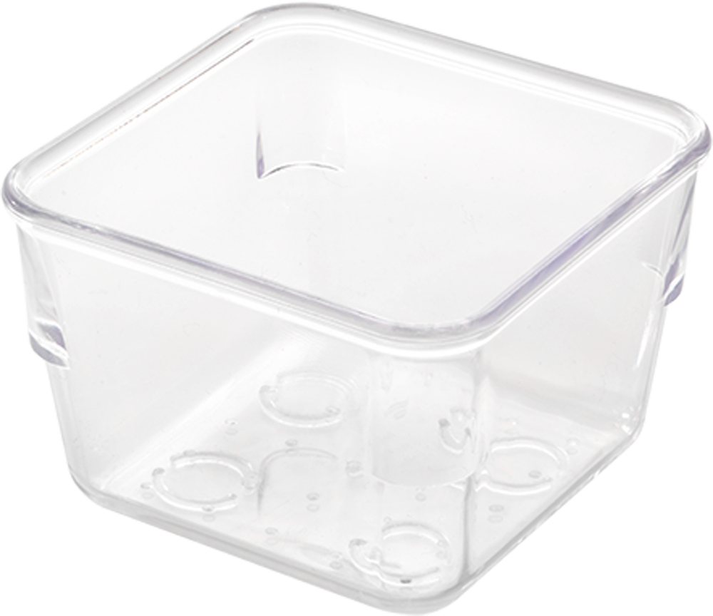 Skufforganiserer stabelbar transparent XS slim 7,5x7,5 cm forfra