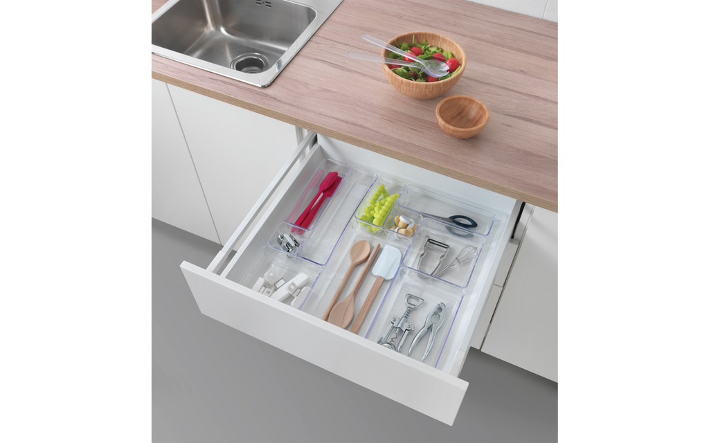 Skufforganiserer stabelbar transparent XS slim 7,5x7,5 cm stablet