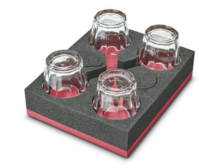 Skumholder for glass, kopper og flasker, svart - Camp-Idee stablet sett