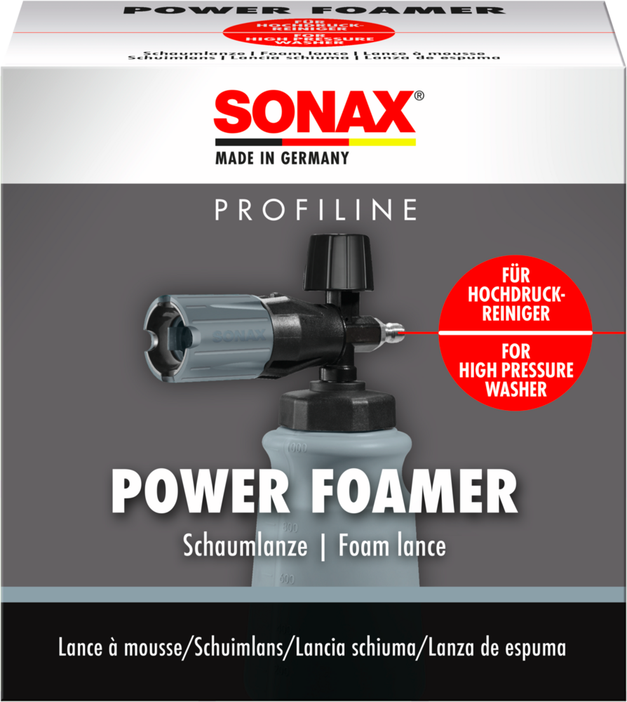 Skumlanse for høytrykksspyler PowerFoamer - Sonax sett forfra