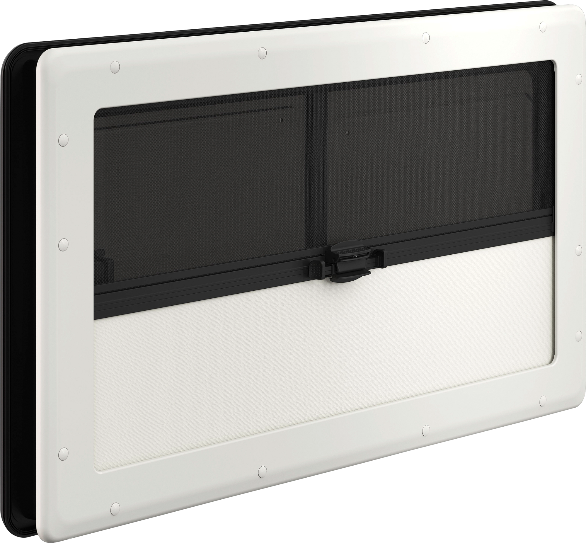Skyvevindu PUR-Win S10 dobbel akrylglass med rullgardin hvit 500x450 mm forfra