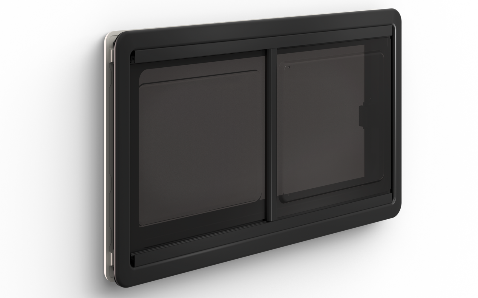 Detalj av Skyvevindu PUR-Win S10 dobbel akrylglass med rullgardin hvit 500x450 mm