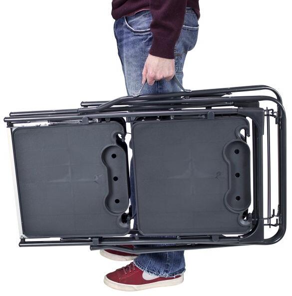 Slim-Fold kokestasjson sammenleggbar 132x53 cm montert på camping
