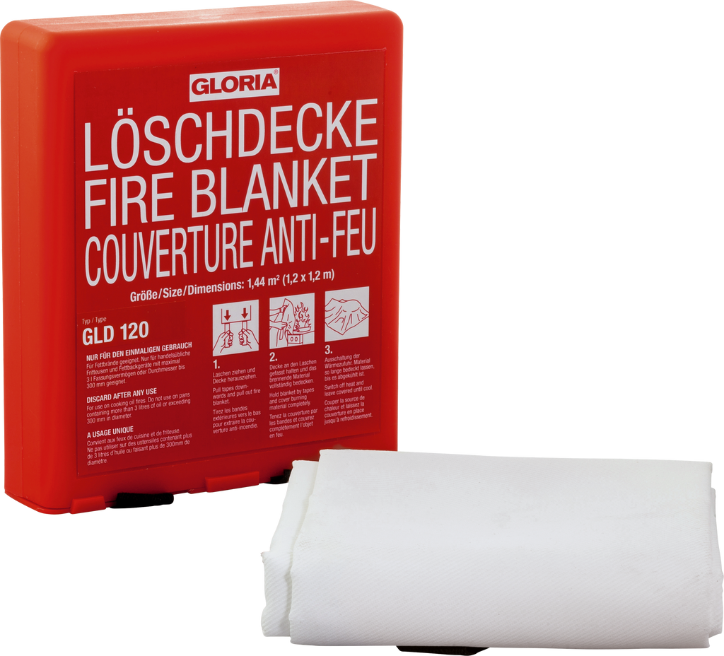 Slokketeppe GLD120 silikonbelagt glassfiber 120x120 cm forfra