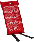 Slokketeppe LD1118 glassfiber 100x100 cm med veggfeste forfra