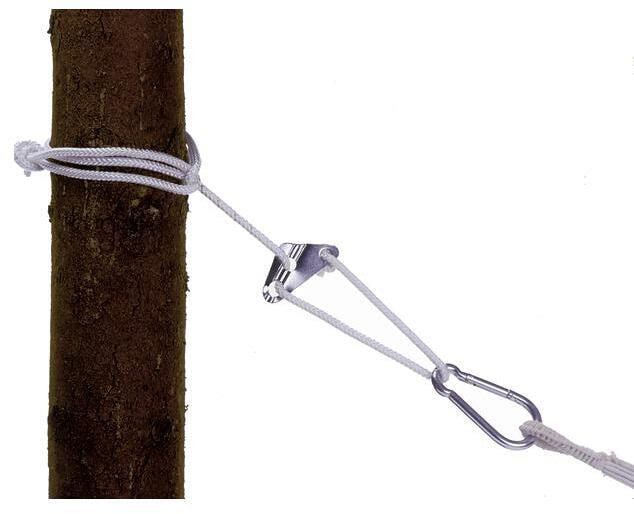 Smartrope justerbart tau med karabinkrok 320 cm hvit forfra