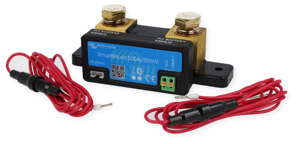 Detalj av SmartShunt batterimonitor 500A 50mV med Bluetooth