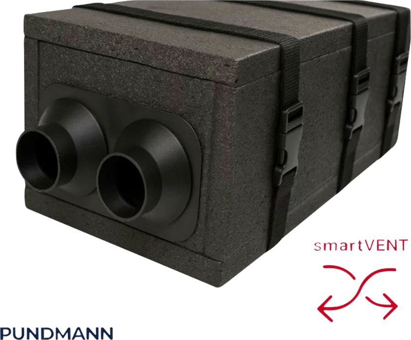 smartVENT ventilasjonssystem med varmegjenvinning 92 % fra Pundmann