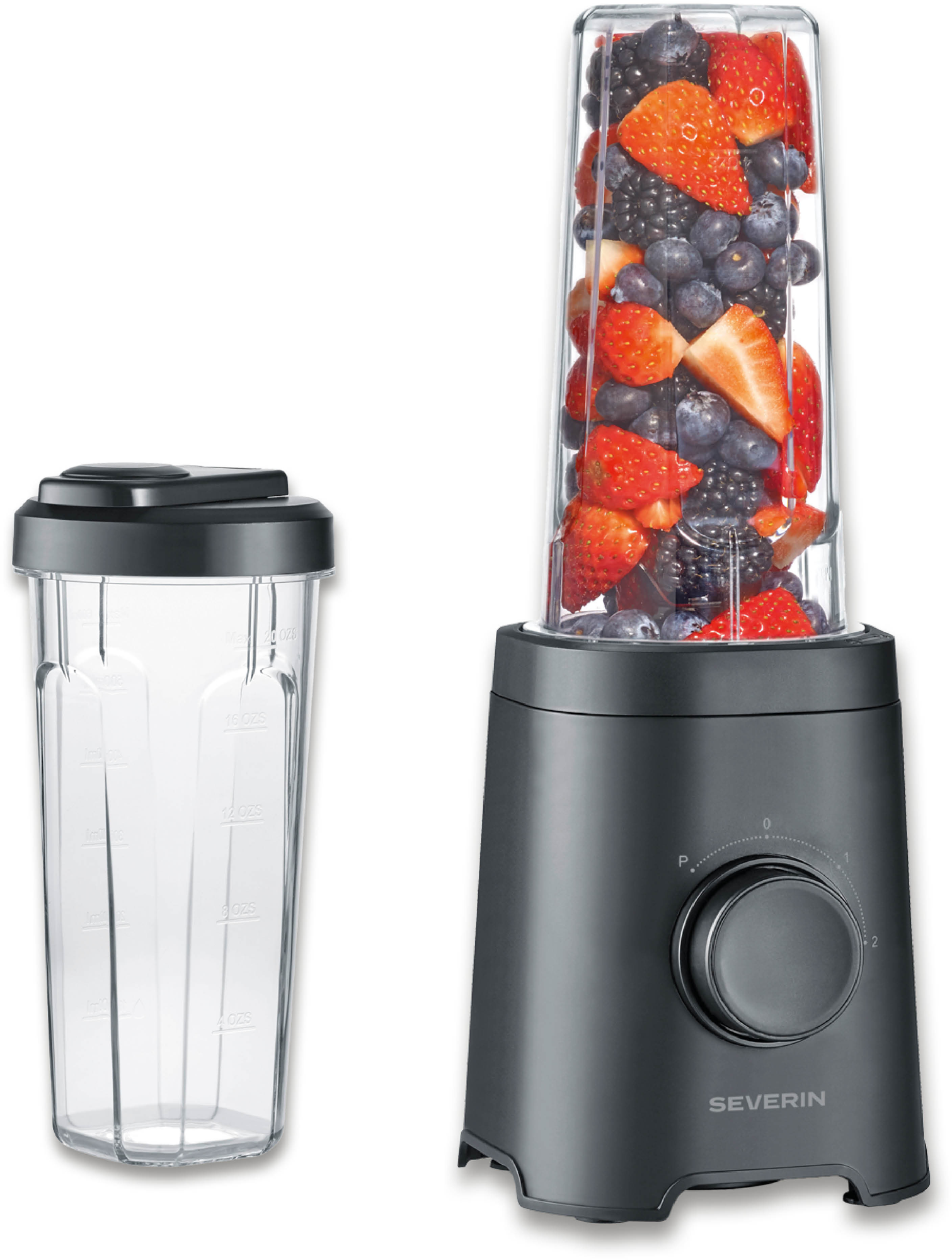 Smoothieblender SM 3743 320 W med 2 drikkebegre 600 ml forfra