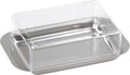 Smørboks for kjøleskap 15x9,5x4,5 cm rustfritt stål - CHG sett forfra