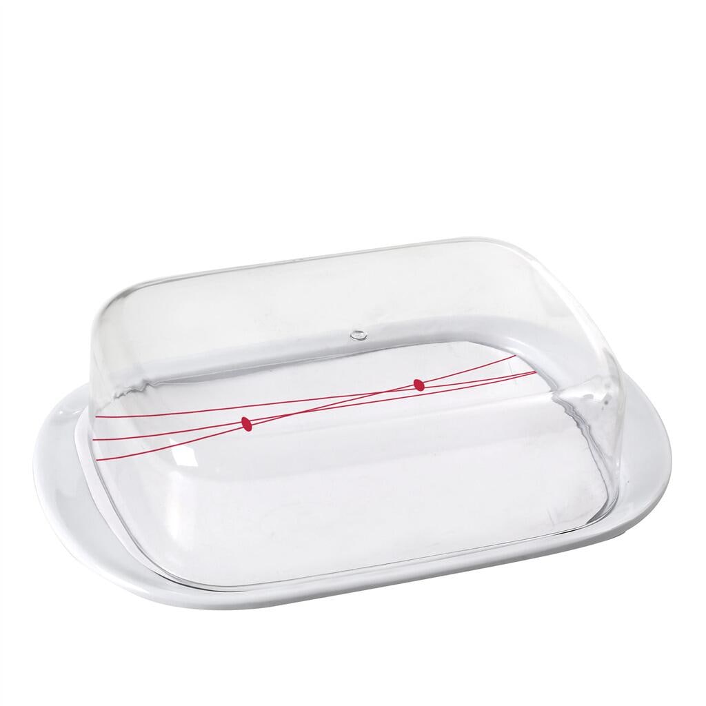 Smørboks i melamin 18 x 11,5 cm 100 g - Brunner med åpen lokk